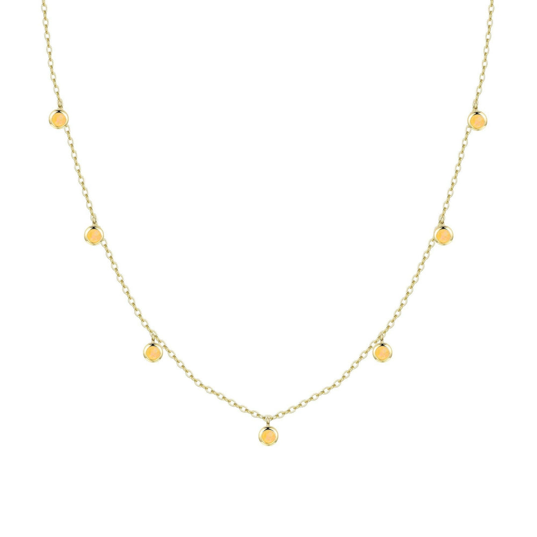 Opal Dew Drops Reversible Layering Necklace: Tangerine Opal - obligato