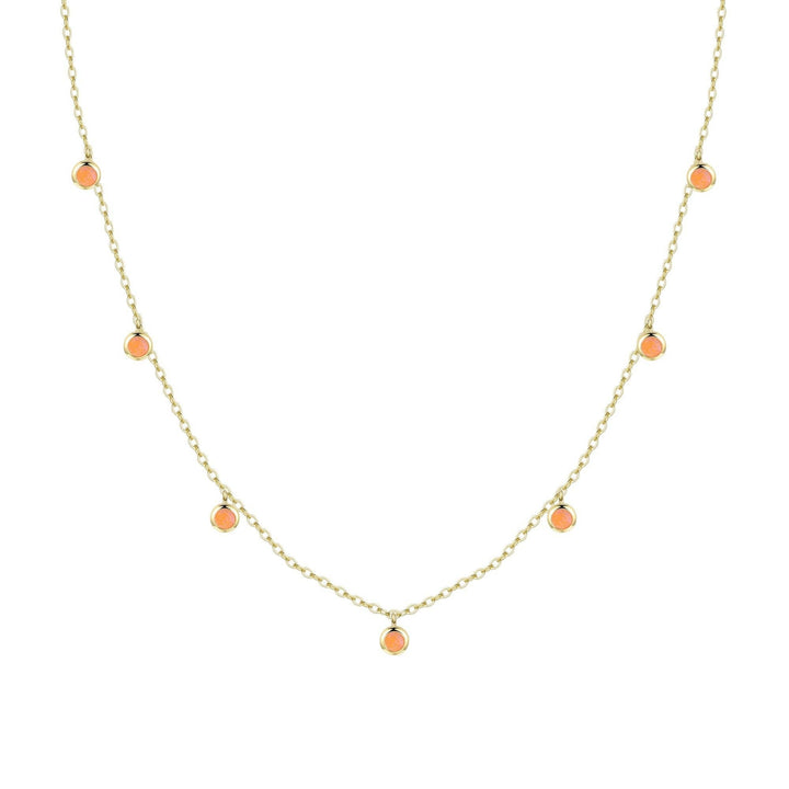 Opal Dew Drops Reversible Layering Necklace: Tangerine Opal - obligato