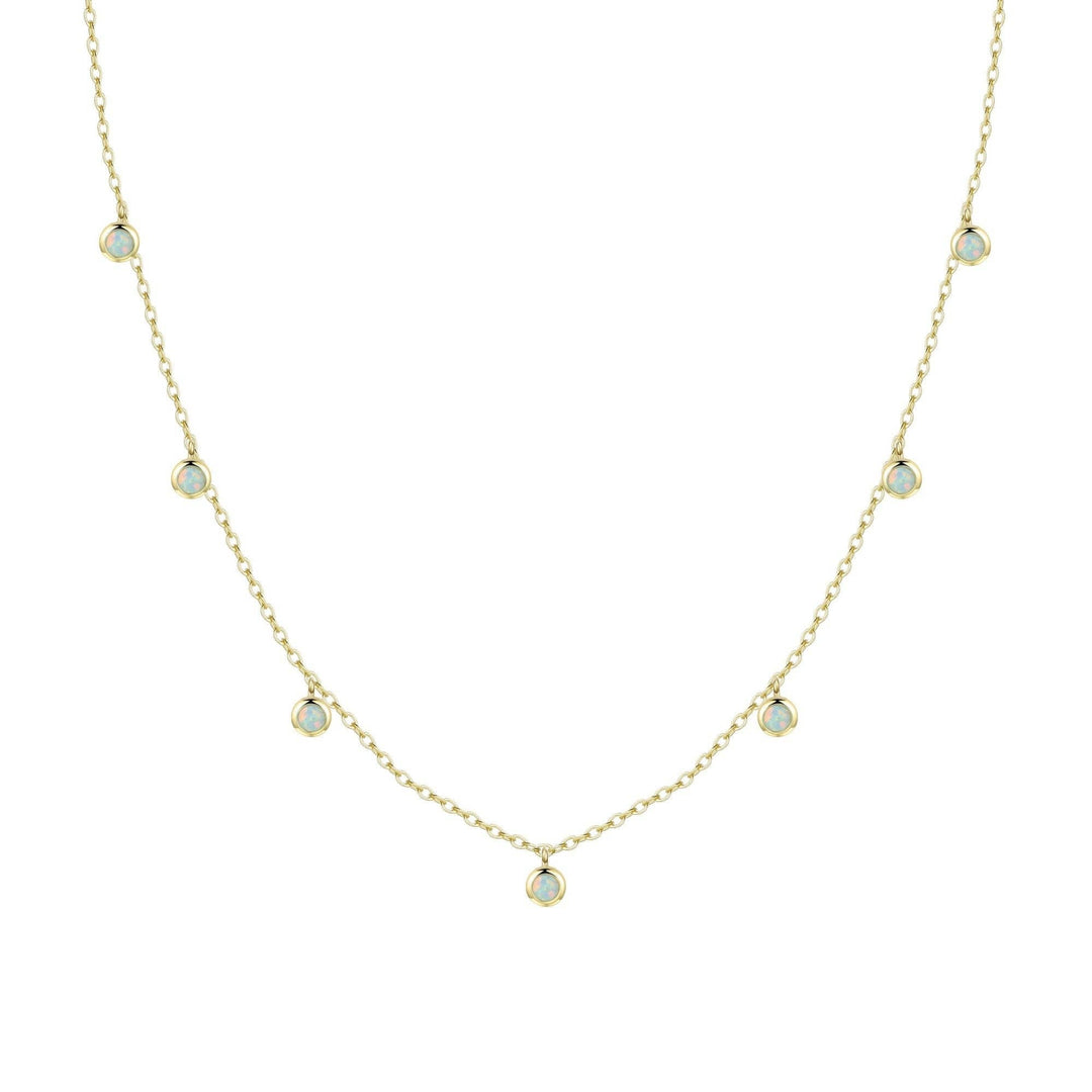 Opal Dew Drops Reversible Layering Necklace: White Opal - obligato