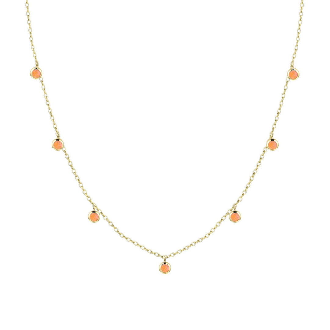 Opal Dew Drops Reversible Layering Necklace: White Opal - obligato