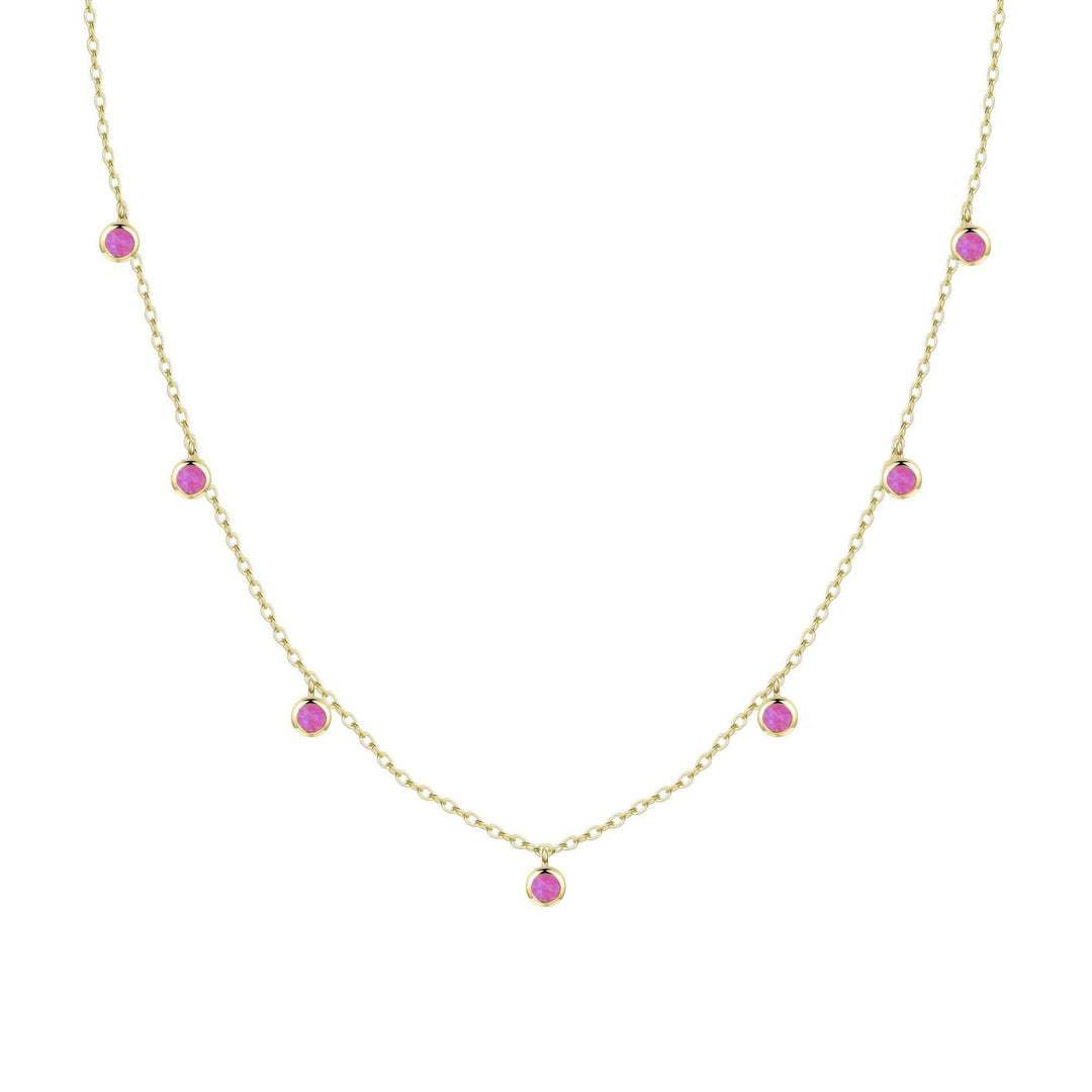 Opal Dew Drops Reversible Layering Necklace: White Opal - obligato