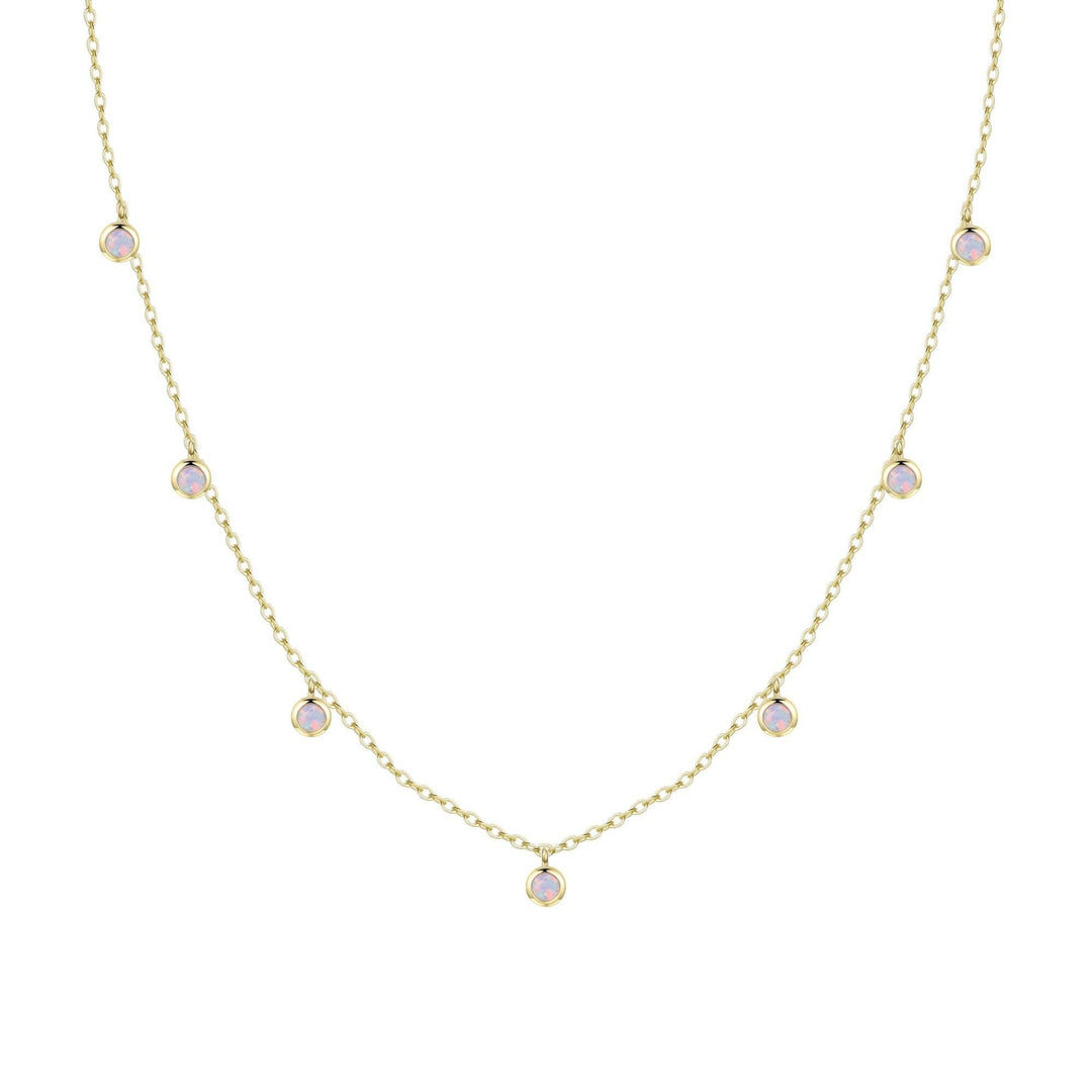 Opal Dew Drops Reversible Layering Necklace: White Opal - obligato