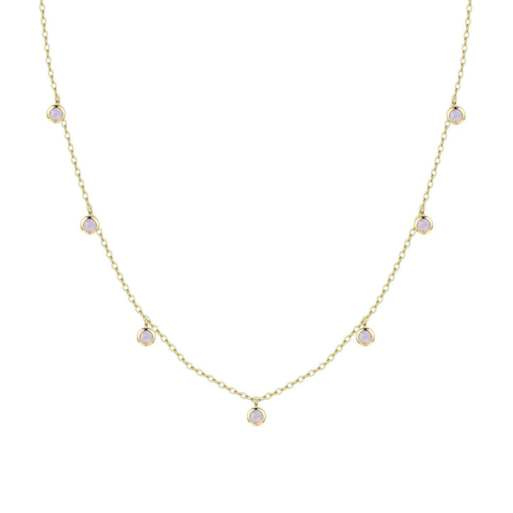 Opal Dew Drops Reversible Layering Necklace: White Opal - obligato