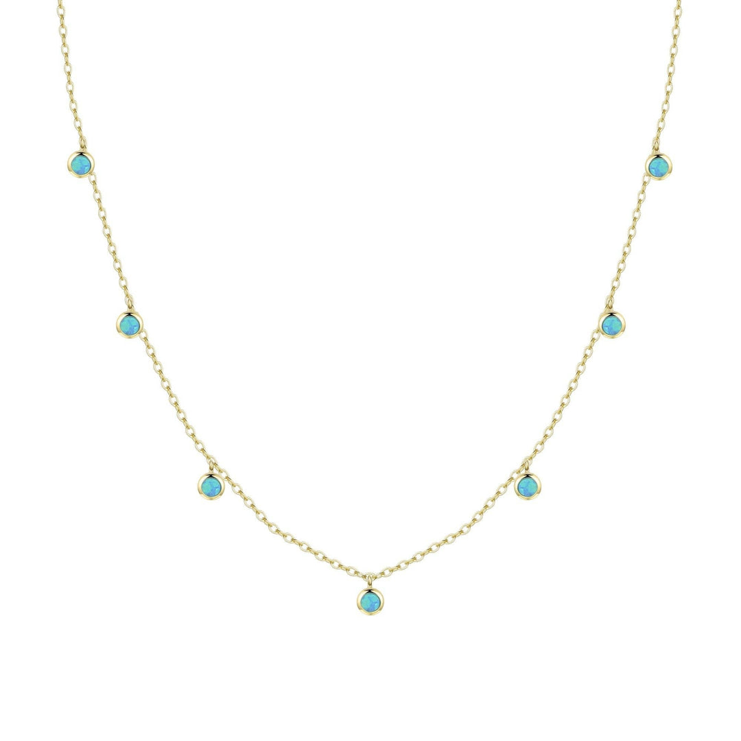 Opal Dew Drops Reversible Layering Necklace: White Opal - obligato