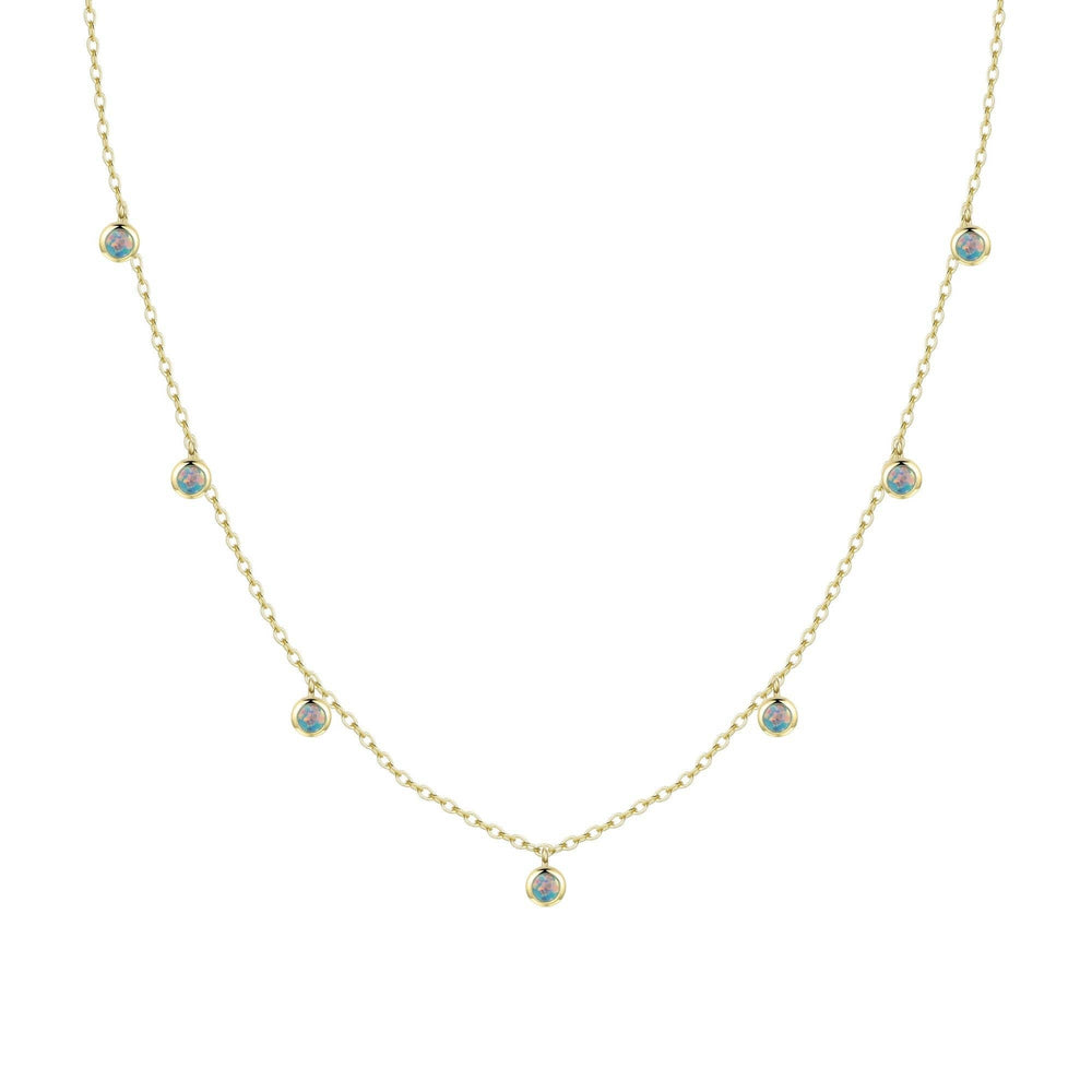 Opal Dew Drops Reversible Layering Necklace: White Opal - obligato