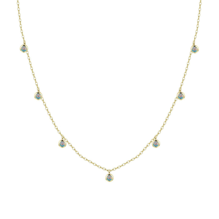 Opal Dew Drops Reversible Layering Necklace: White Opal - obligato