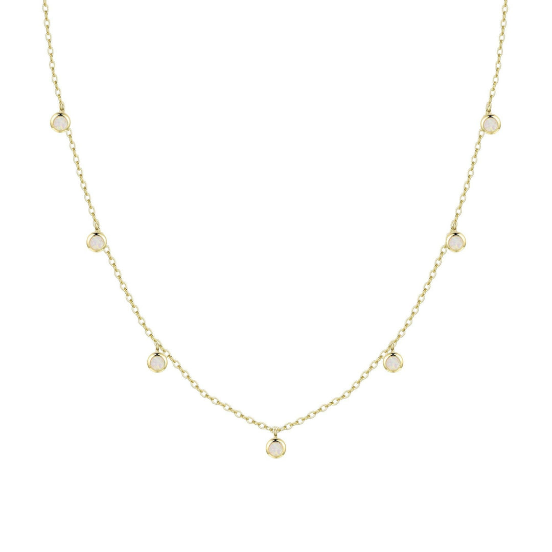Opal Dew Drops Reversible Layering Necklace: White Opal - obligato