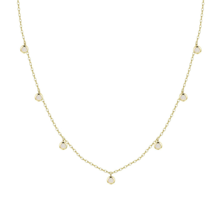 Opal Dew Drops Reversible Layering Necklace: White Opal - obligato