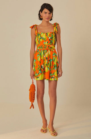 Orange Chic Pears Organic Cotton Mini Dress - obligato