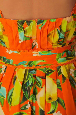 Orange Chic Pears Organic Cotton Mini Dress - obligato