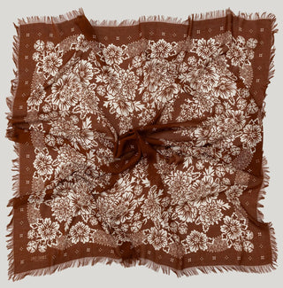 Oversize Fringe Bandana in Blossom Cocoa - obligato