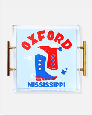 Oxford | Large Acrylic Tray With Gold Handles - obligato
