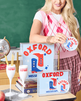 Oxford, Mississippi Acrylic Drink Coaster: Box Set of 4 - obligato