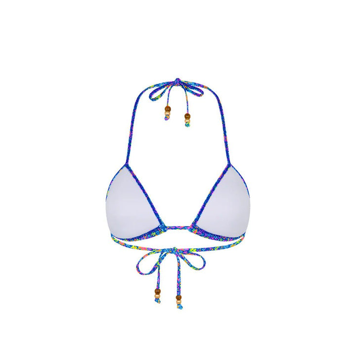 Padded Bind Triangle Bikini Top in Electric Bloom - obligato