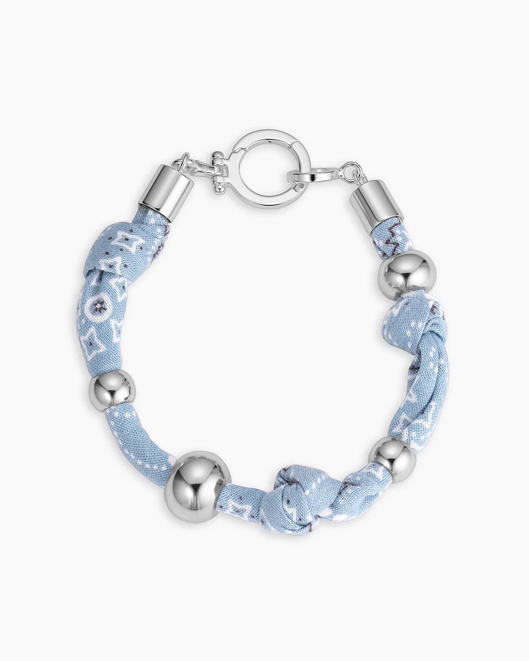 Paisley Bandana Knot Bracelet in Light Blue - obligato