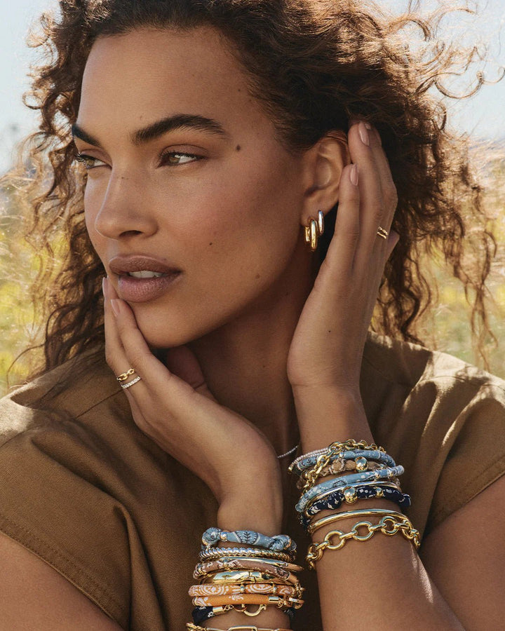 Paisley Bandana Knot Bracelet in Light Blue - obligato