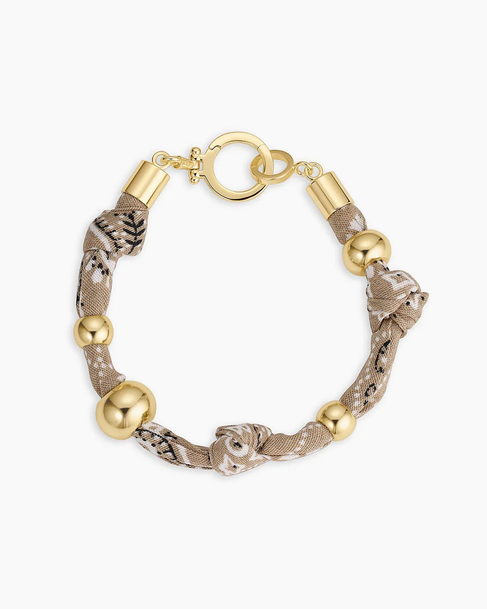 Paisley Bandana Knot Bracelet in Taupe - obligato