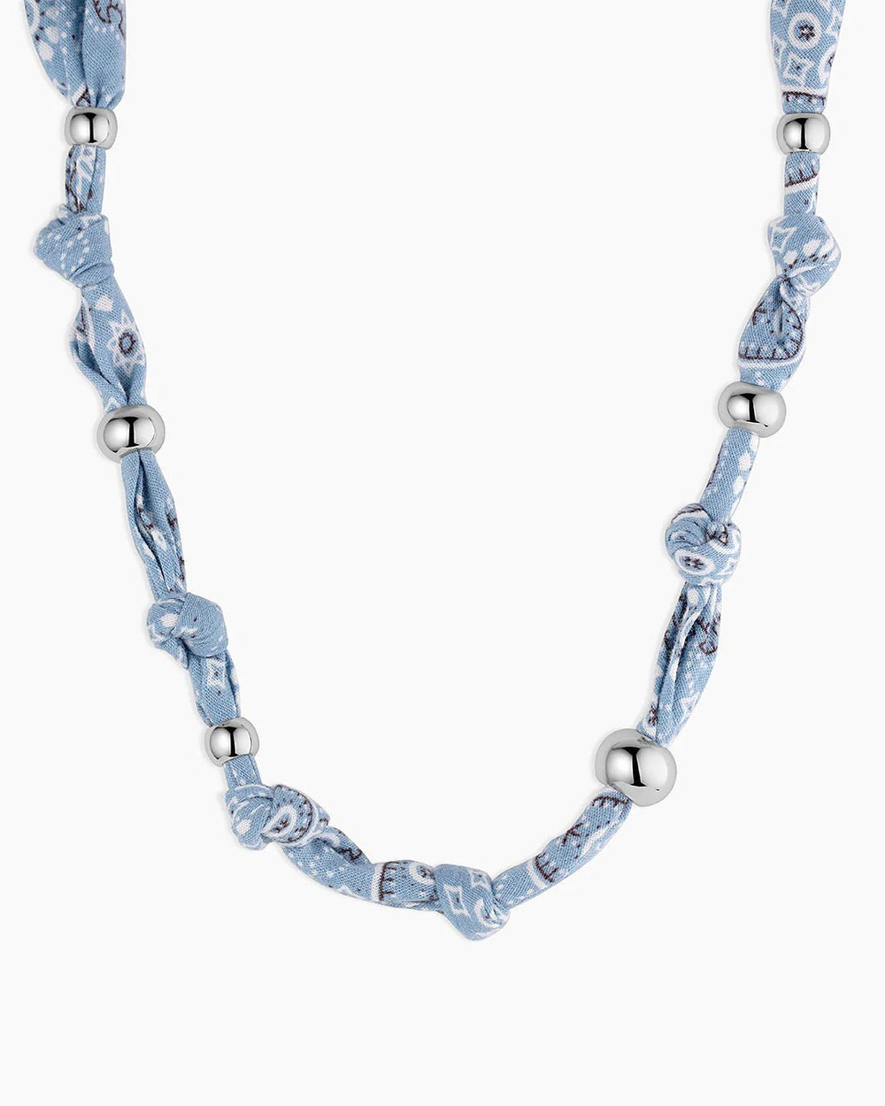 Paisley Bandana Knot Necklace in Chambray - obligato