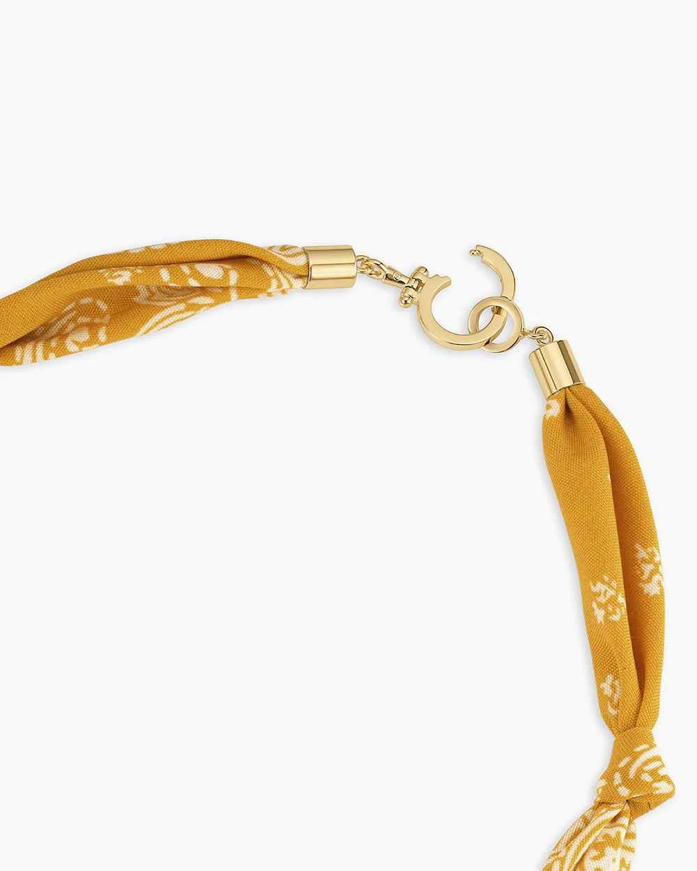 Paisley Bandana Pearl Necklace in Orange - obligato