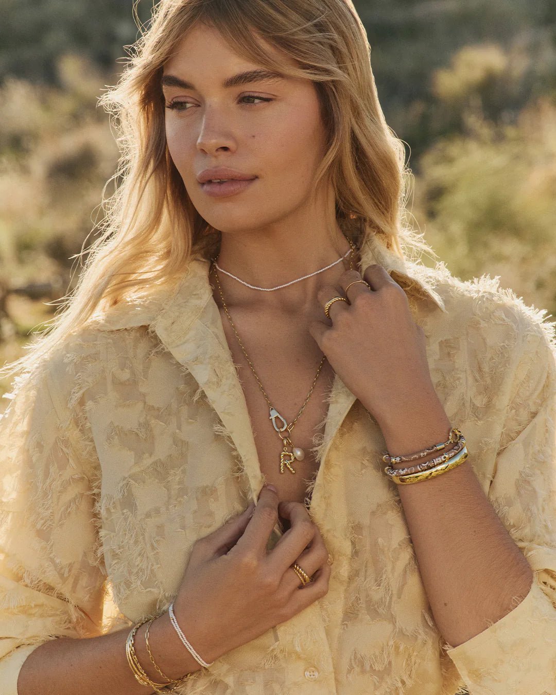 Paisley Bandana Wrap Bracelet in Taupe - obligato