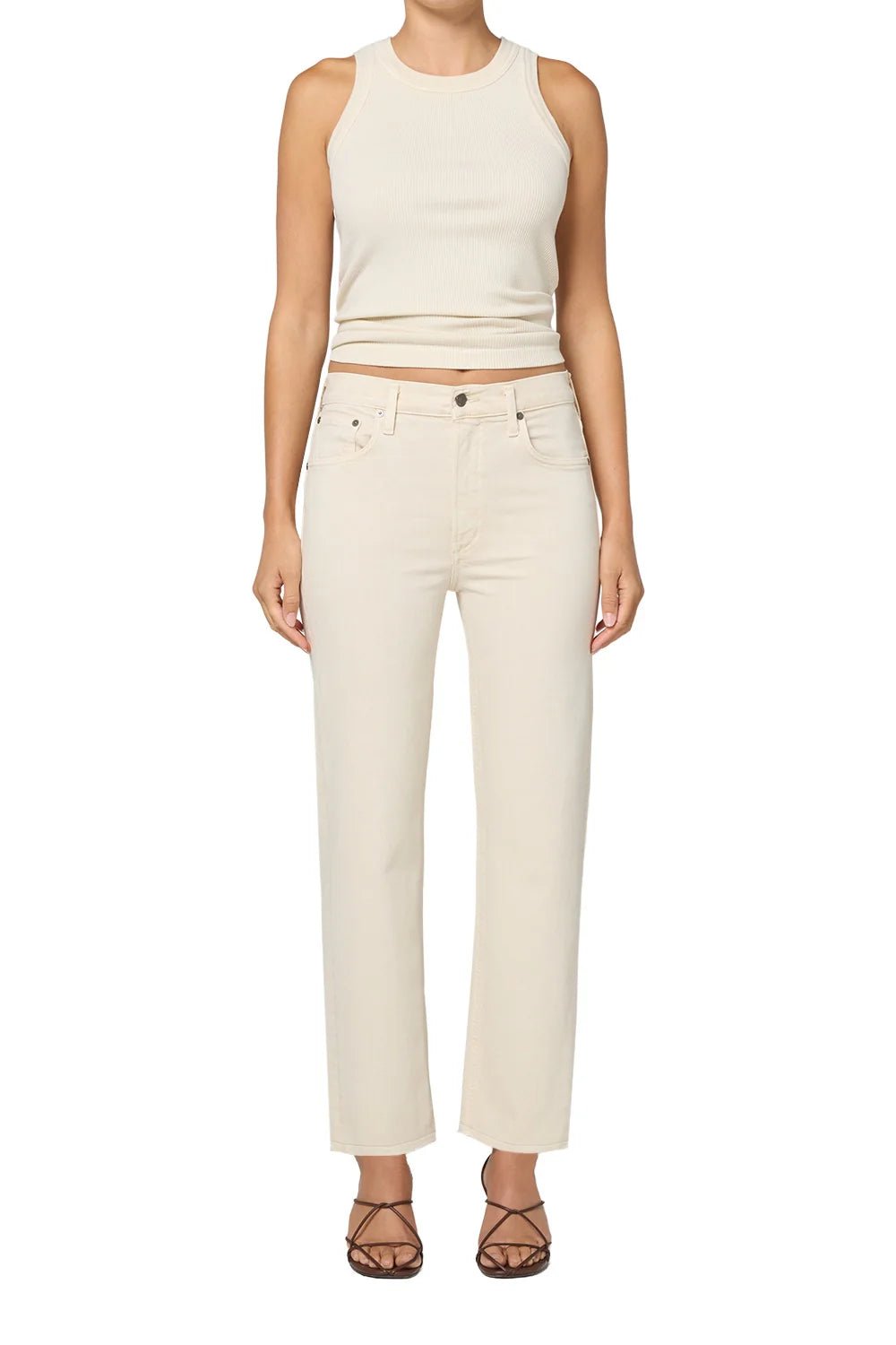 Palma Straight Clean Hem in Light Beige - obligato