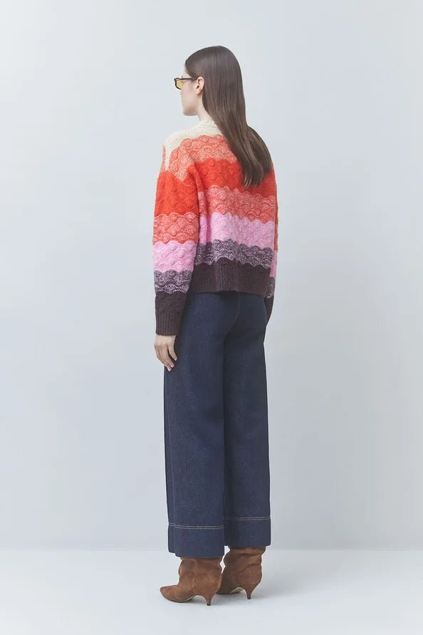 PANAYO Scalloped striped sweater - obligato