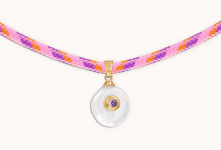 Paracord Pearl Necklace in Pink - obligato