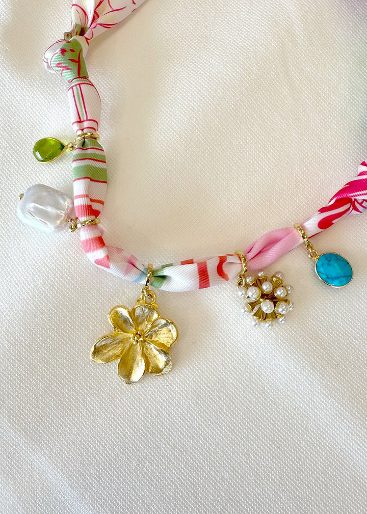 Pastel Multi 5 Charm Twilly Necklace - obligato