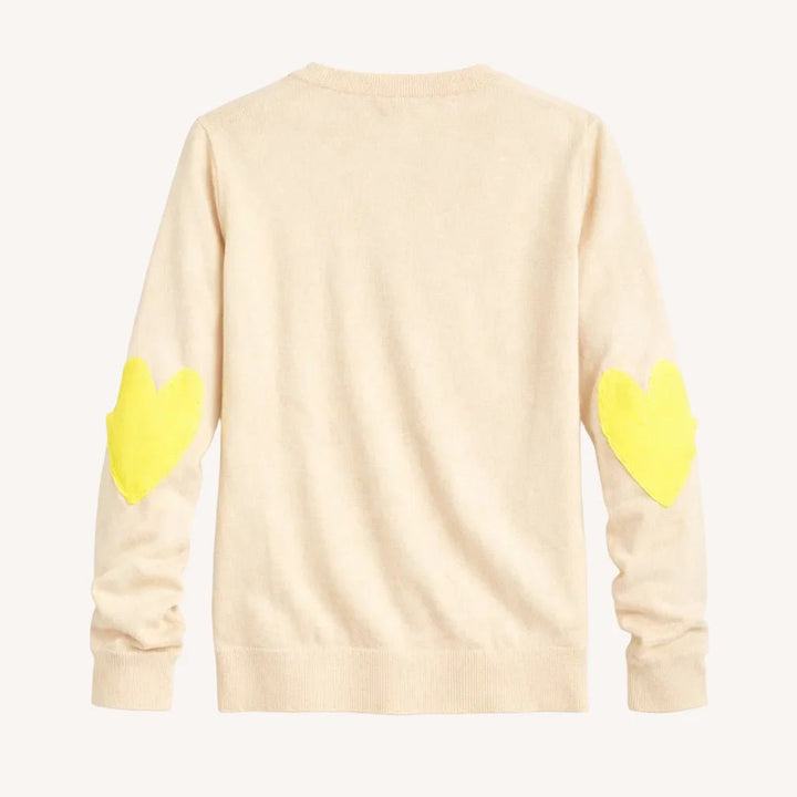 Patchwork Cotton Pullover in Camel - obligato