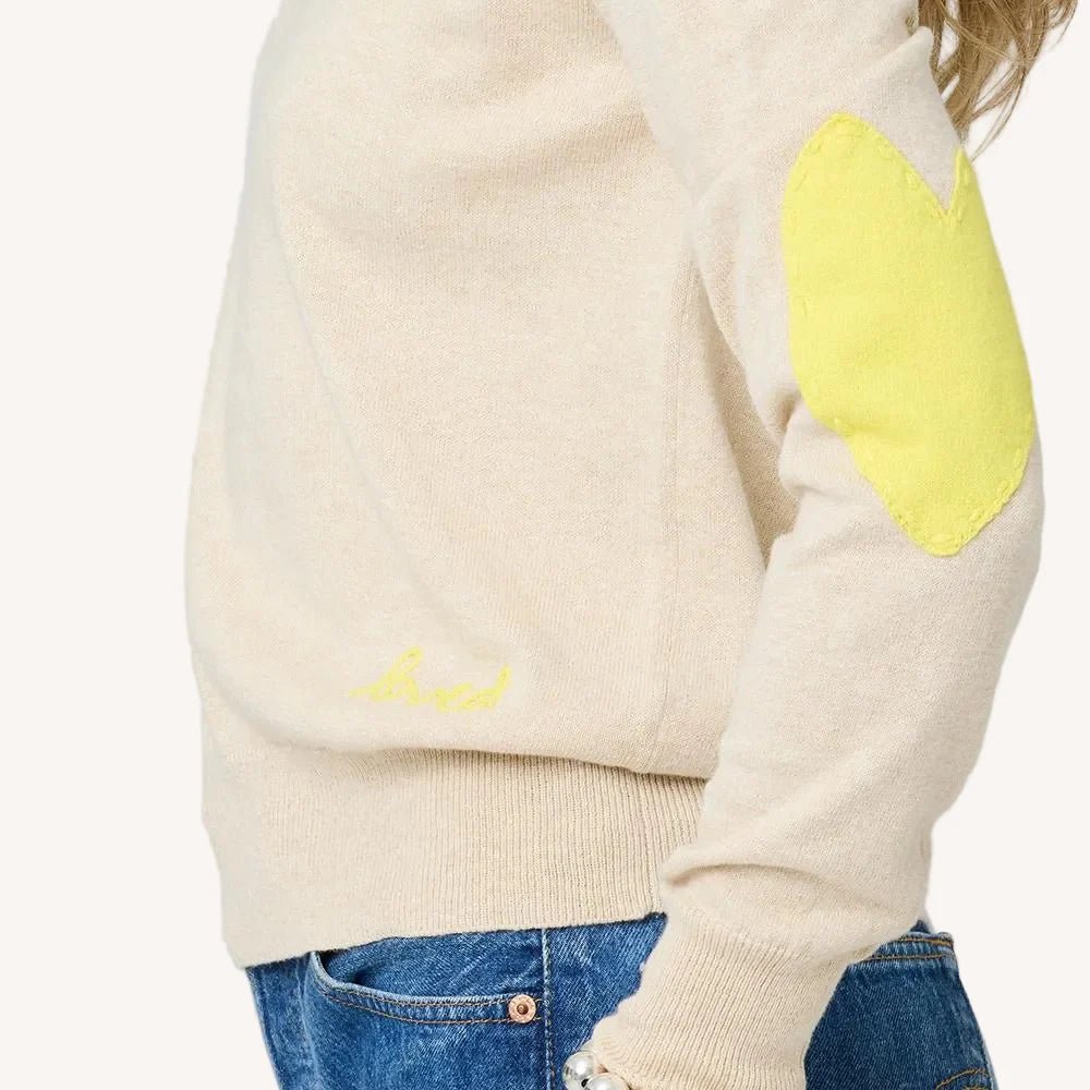 Patchwork Cotton Pullover in Camel - obligato