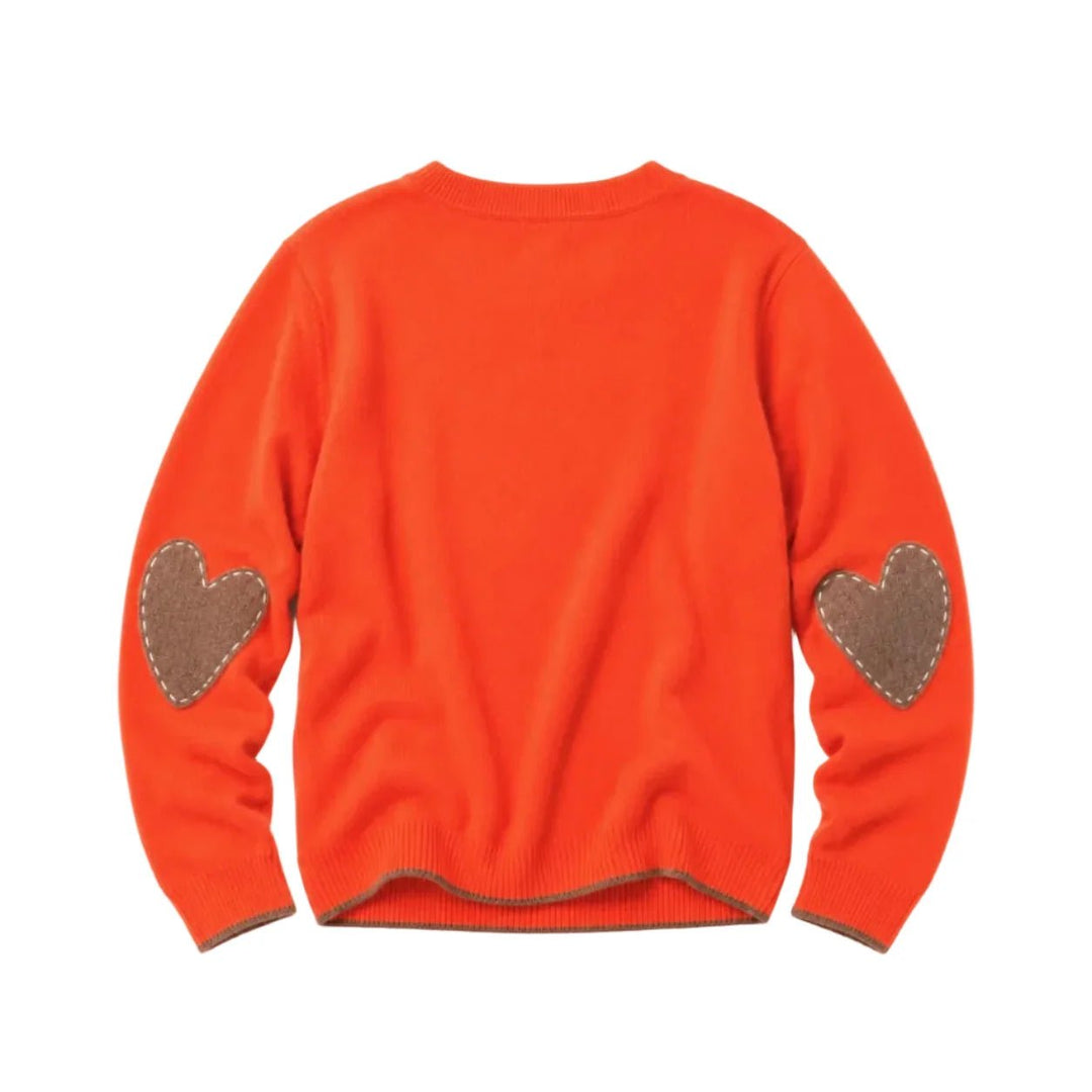 Patchwork Pullover Sweater in Tomato - obligato