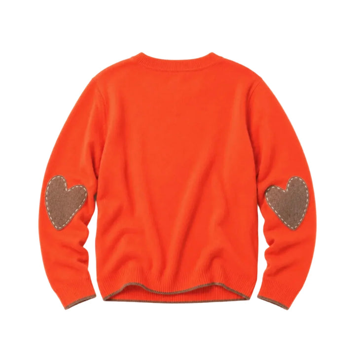 Patchwork Pullover Sweater in Tomato