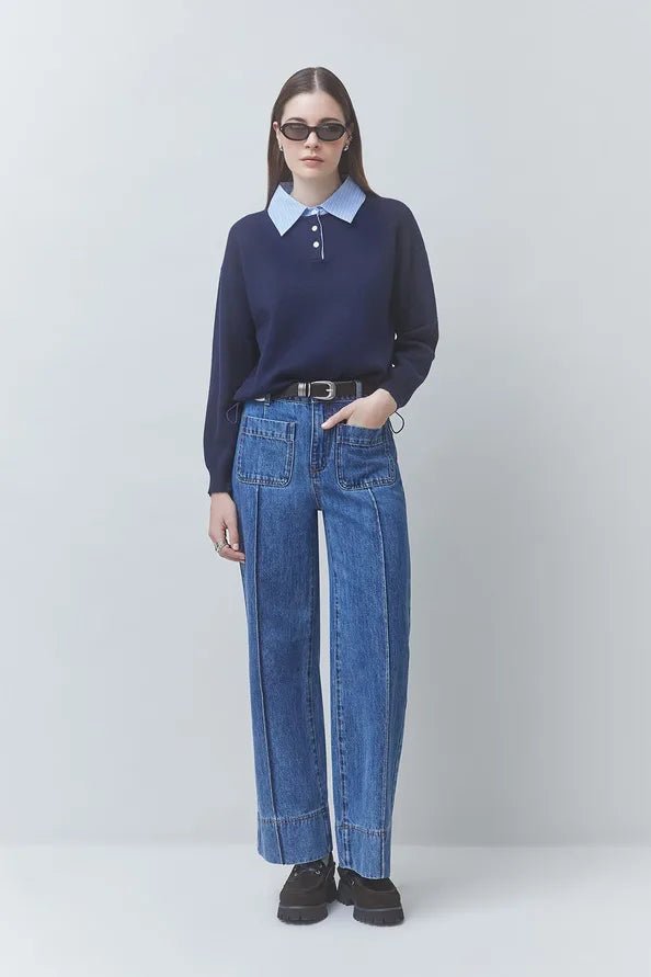 PAULIN Two-tone polo sweater - obligato