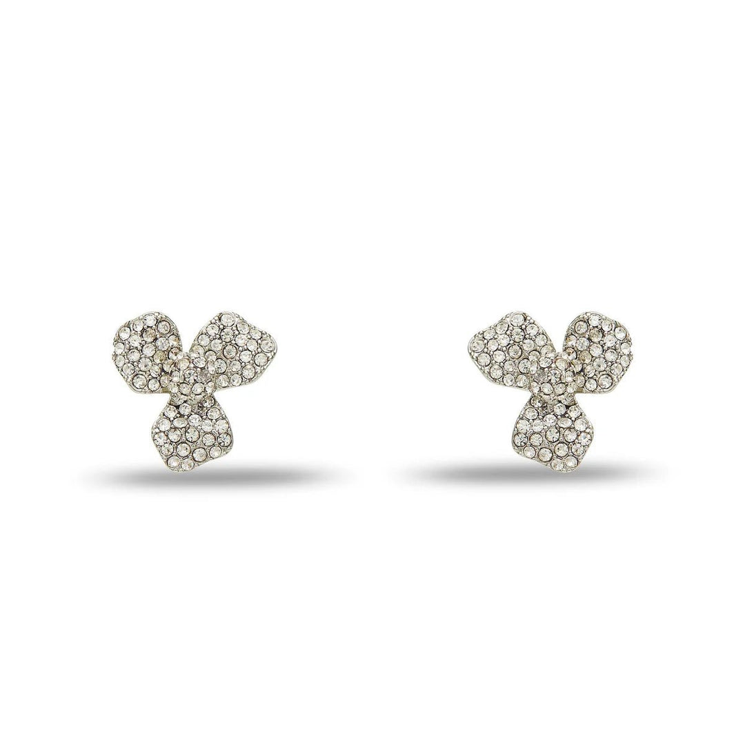 Pave Trillium Flower Stud Earring - obligato