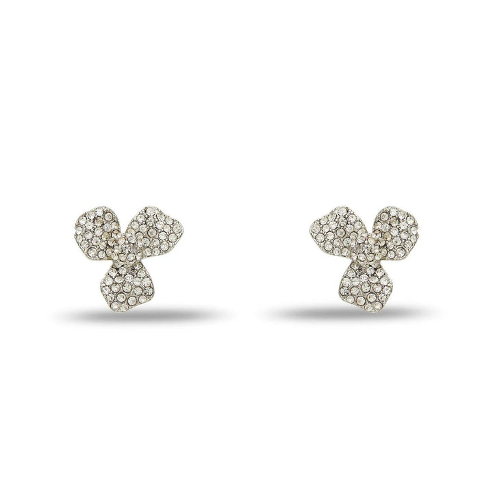 Pave Trillium Flower Stud Earring - obligato