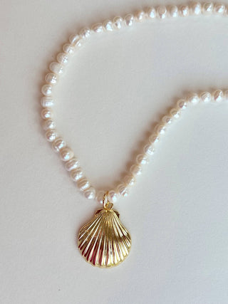 Pearl Necklace with Seashell Charm - obligato