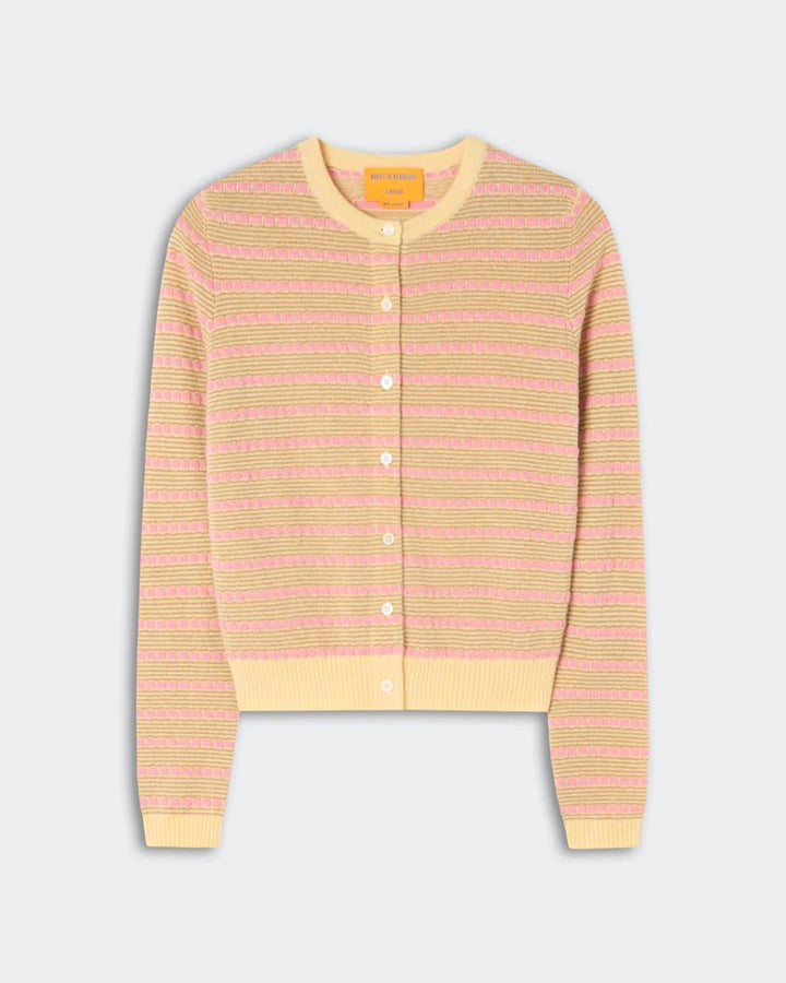 Pebble Stripe Jane Cardigan in Butter Combo - obligato