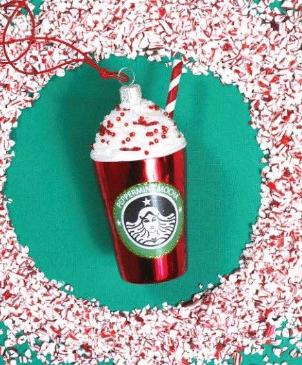 Peppermint Mocha Glass Ornament - obligato