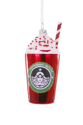 Peppermint Mocha Glass Ornament - obligato
