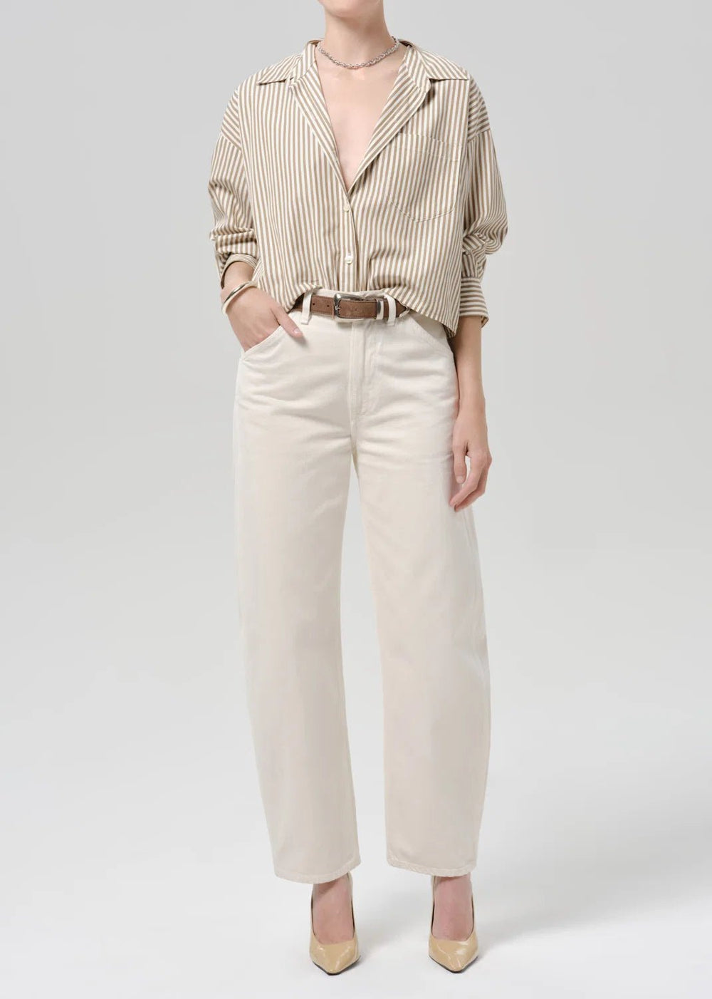 Petit Ami Shirt In Sandatlas Stripe - obligato