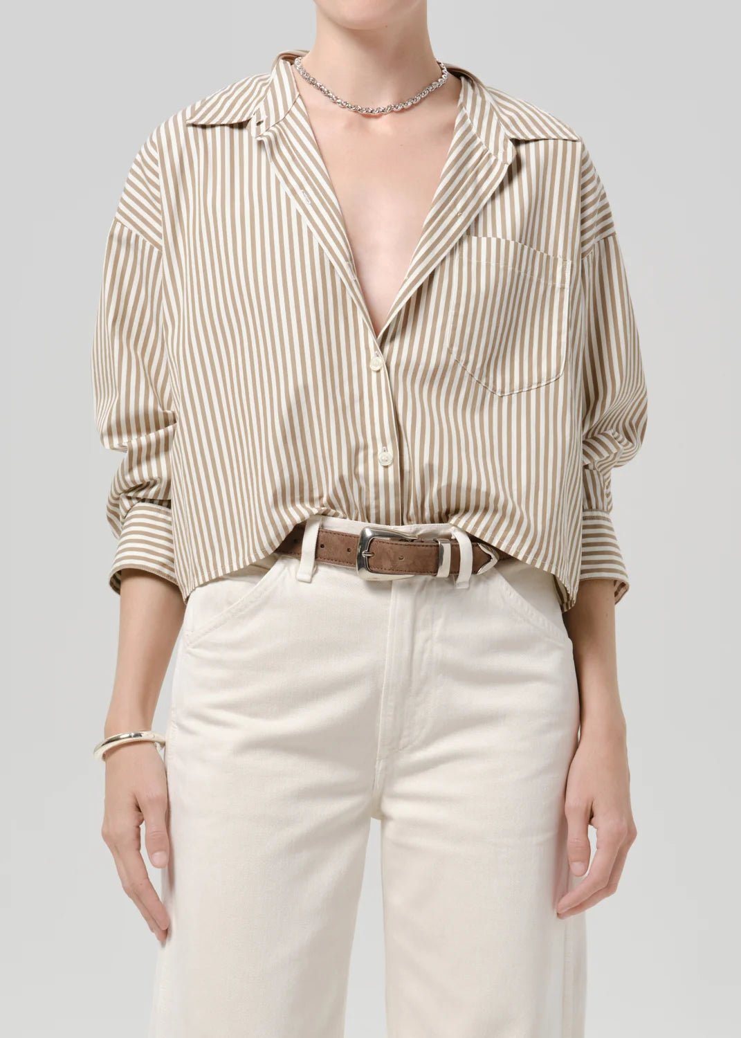 Petit Ami Shirt In Sandatlas Stripe - obligato