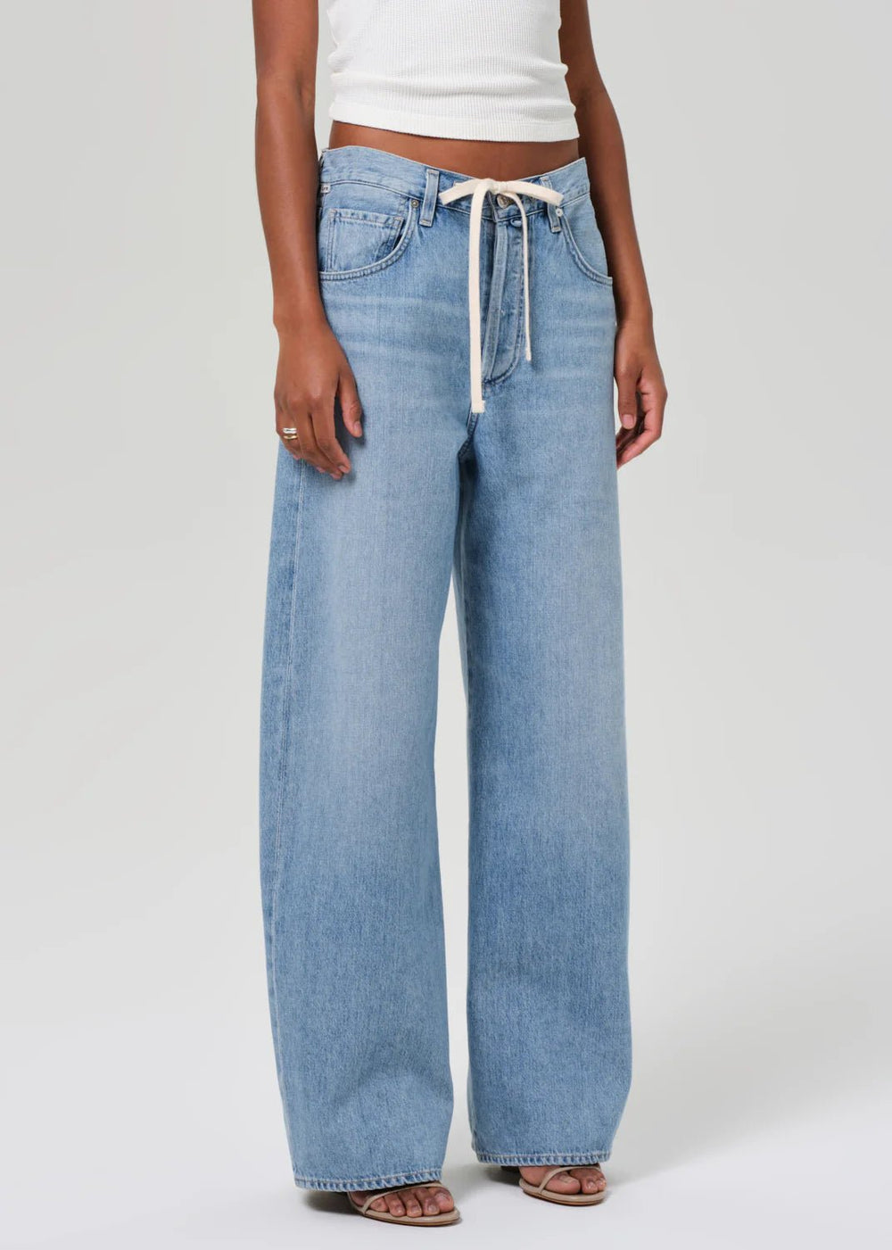 Petite Brynn Drawstring Trouser in Blue Lace - obligato