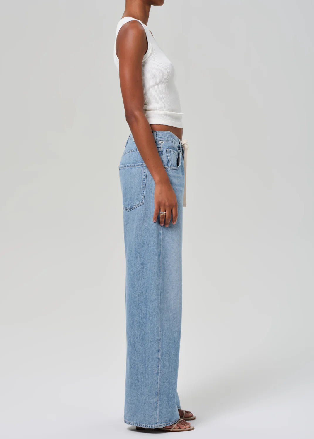 Petite Brynn Drawstring Trouser in Blue Lace - obligato