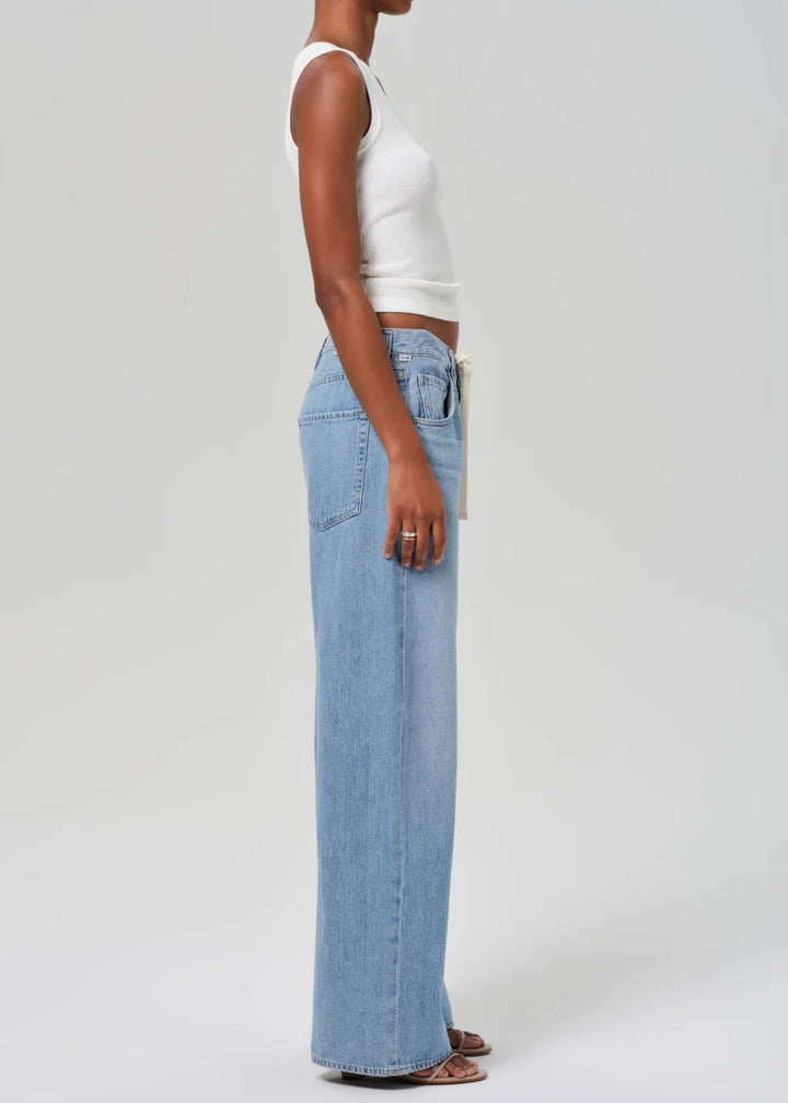 Petite Brynn Drawstring Trouser in Blue Lace - obligato