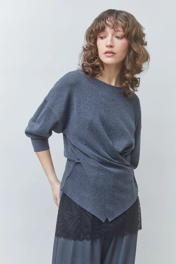 PHILY Asymmetrical-cut carbon sweater - obligato