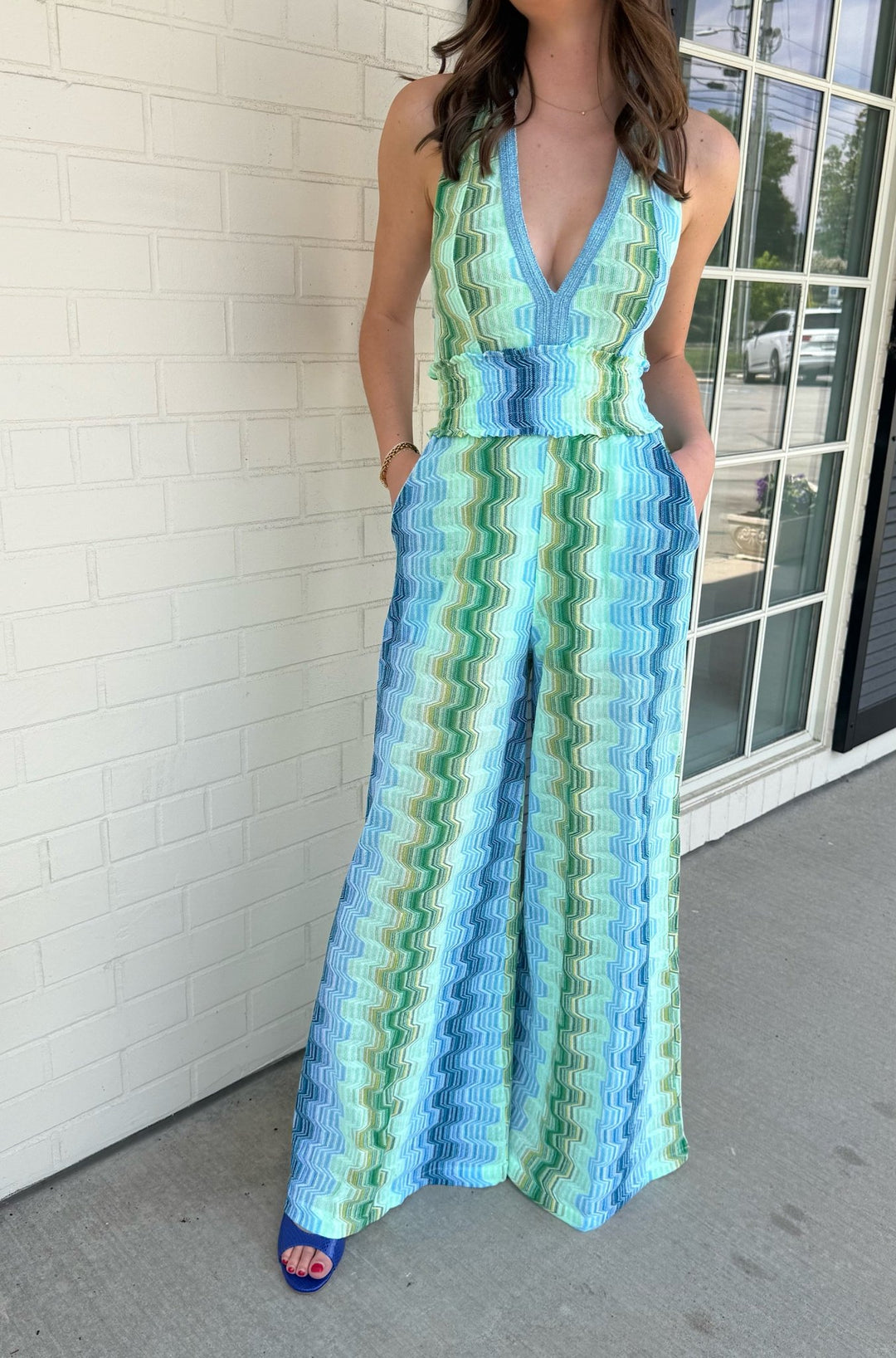 Pho Jumpsuit in Sky Green - obligato