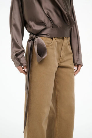 Phoebe Silk Top in Truffle - obligato