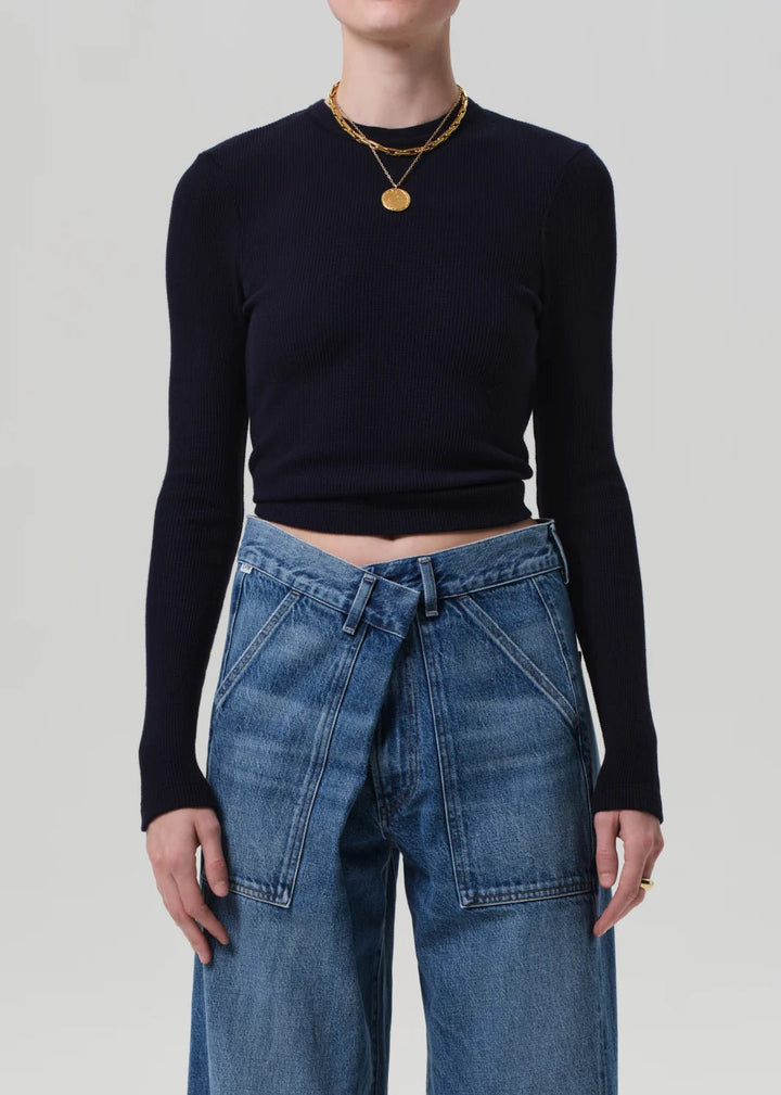 Pillar Crewneck in Navy - obligato