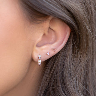 Pink Pearl Hoops: Gold - obligato