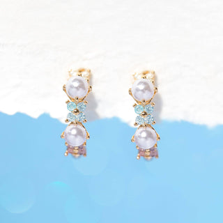 Pink Pearl Hoops: Gold - obligato